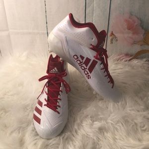 Adidas Men’s Adizero 5 Football Cleats Red and White Size US 15